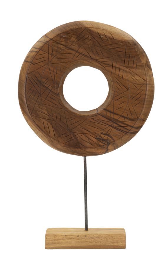 Goldene Skulptur Aus Recyceltem Teakholz Cm 35x10x58 (universitäten - Keine Massenreparatur)