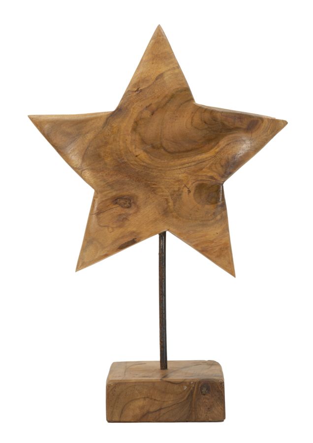 Sternskulptur Aus Recyceltem Teakholz, 28 X 12 X 42 Cm (unikate – Keine Massenware)