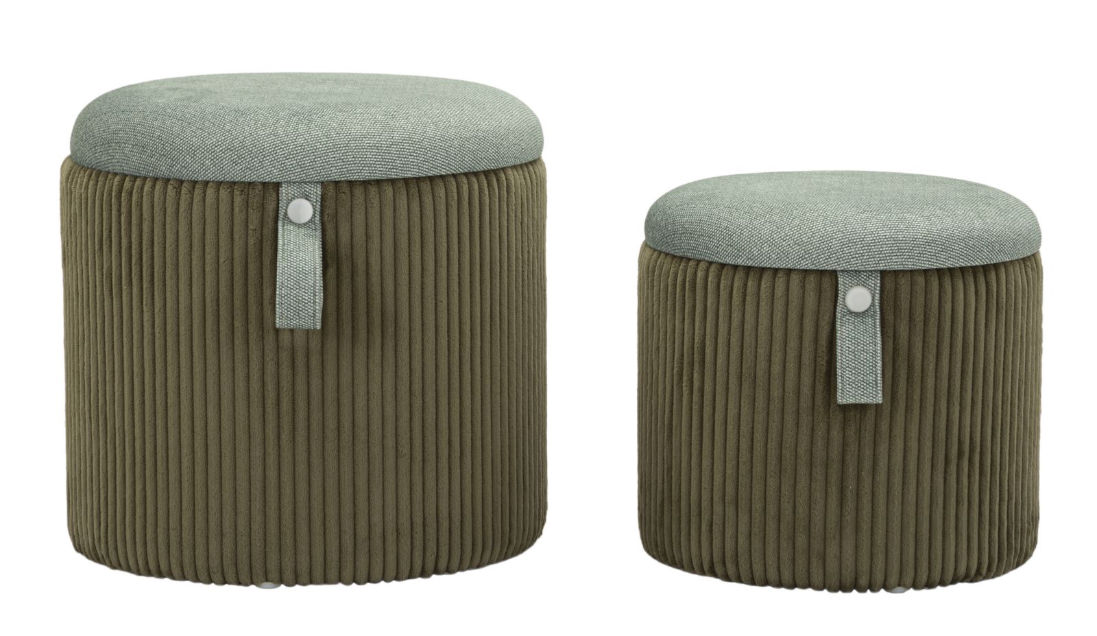 Daunenkissen Mit Behälter, Bolzano Grün, 2er-set, Ø 38 X 38–32 X 28 Cm