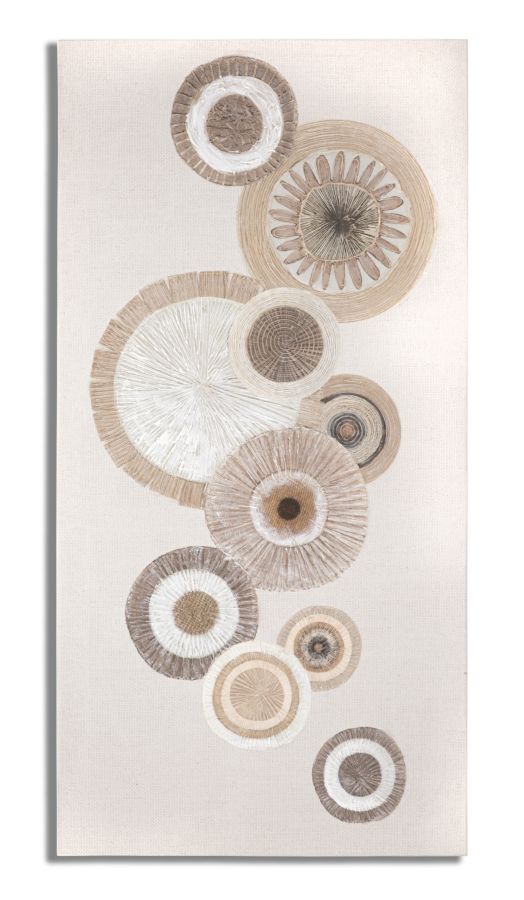 Gemälde Auf Kreisleinwand Mit Einsätzen -a- Cm 50x3,2x100