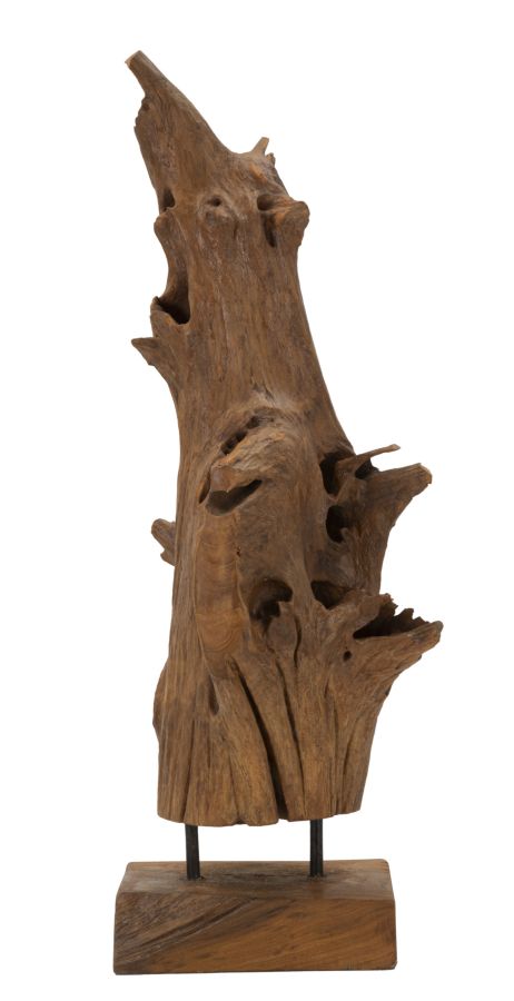 Akar-skulptur Aus Recyceltem Teakholz Cm 23x27x64 (universitäten - Keine Massenfertigung)