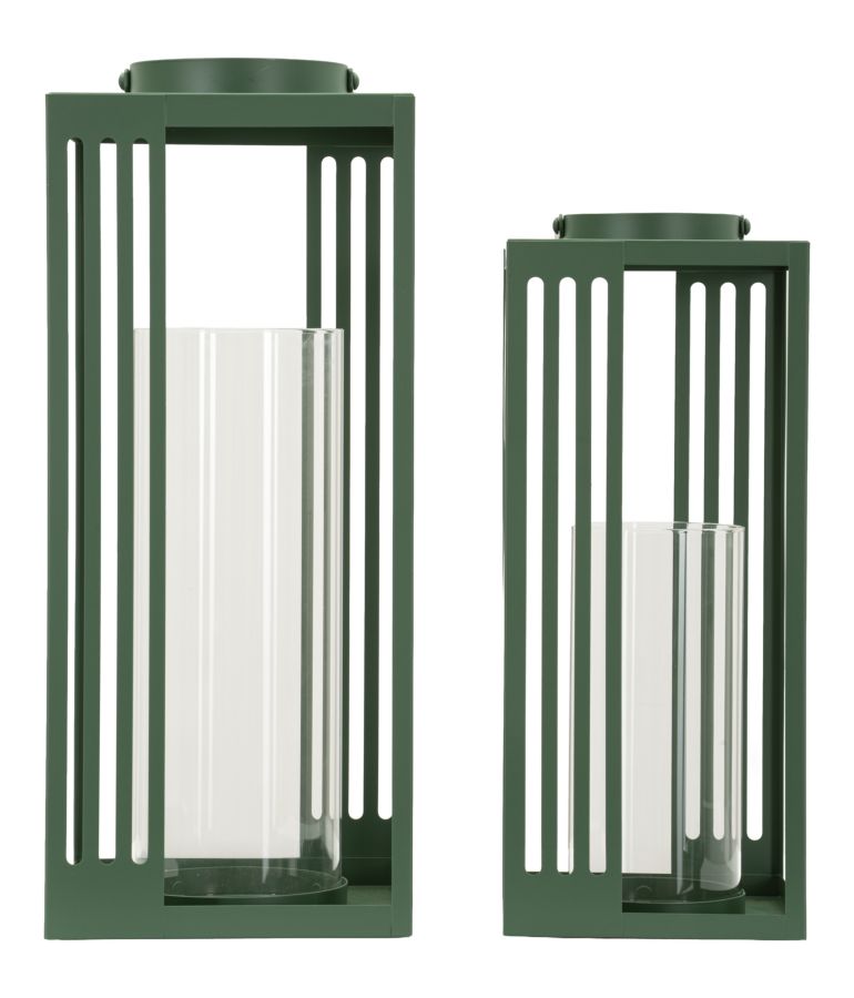 Line Laternes Paar Cm 18,3x18,3x43,5-15x15x36,5 (gehärtetes Glas)