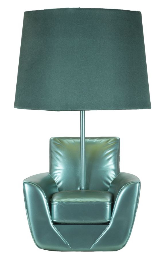 Nachttischlampe Im Mid-century-stil, Türkis, Ø 26 X 43 Cm