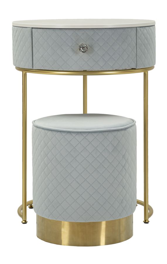 Nachttisch/frisiertisch Mit Polsterung Vellit Celeste Cm Ø 52x70 - Ø 36x39