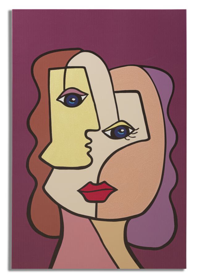 Bemalte Gesichter (neu) -b- Cm 60x3x90