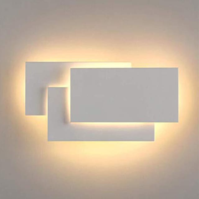 LED Wandlampe Innen 24W Warmweiß Mordern Wandbeleuchtung für Wohnzimmer Schlafzimmer Treppenhaus Flur , Weiß