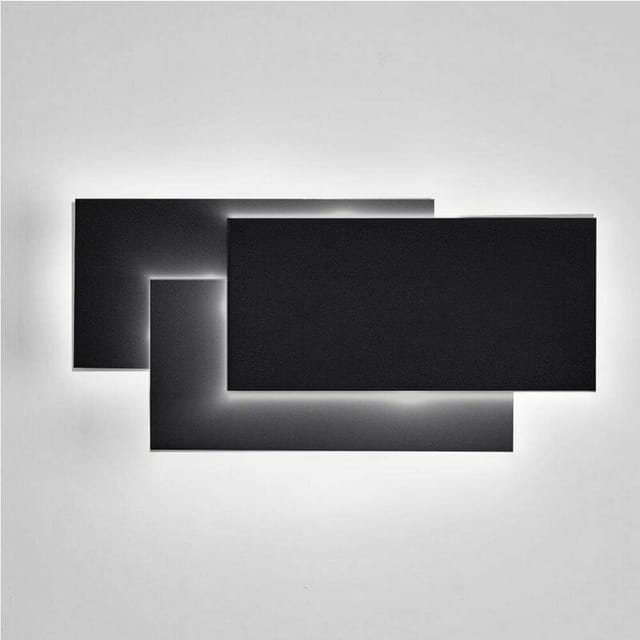 24W LED Wandleuchten Innen schwarz schlichtes Design Wandleuchte für Flur Treppe Wohnzimmer Schlafzimmer (kaltes weißes Licht)