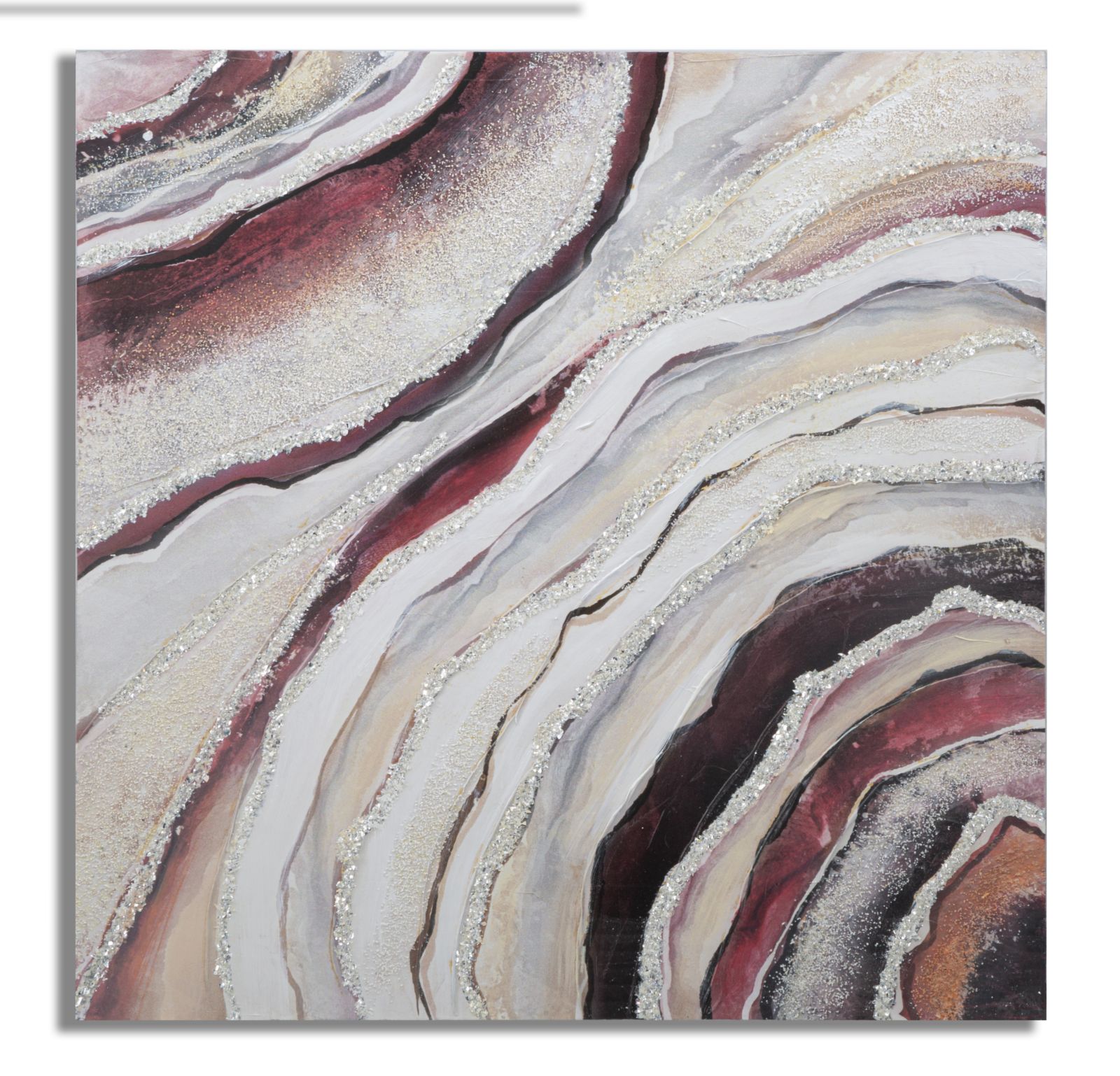 Gemälde Auf Roter Leinwand Cm 80x2,8x80