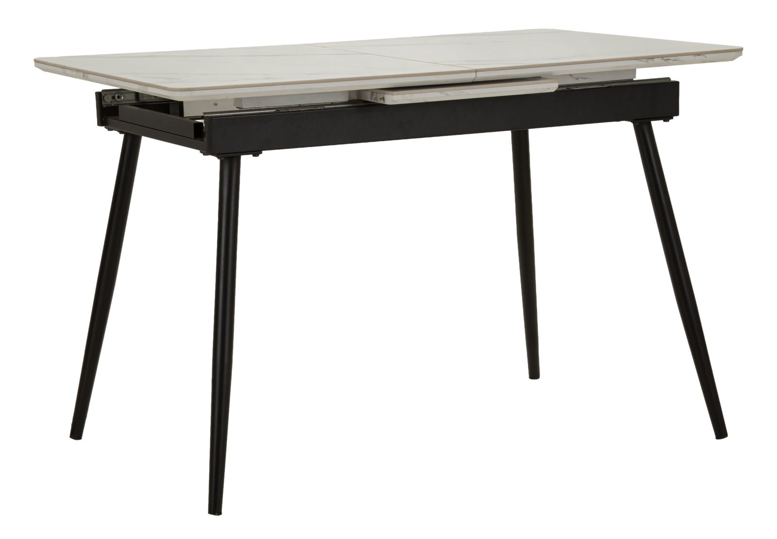 Ausziehbarer, Matter Esstisch, 120 X 80 X 75 Cm (ausgeklappt 155 X 80 X 75 Cm)