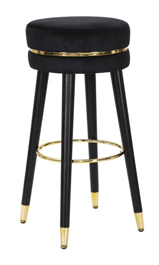 Paris Bar-hocker Schwarz/gold Cm Ø 35x74