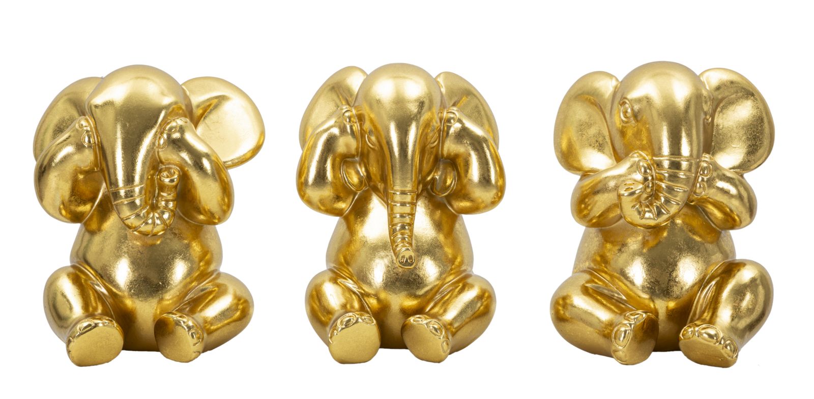 Elefant – Ich Sehe Nicht/ich Höre Nicht/ich Spreche Nicht – 3er-set, Ø 15,5 X 20,5 Cm