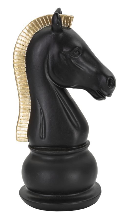 Schwarz-goldiges Pferd 10,5 X 8,5 X 19 Cm