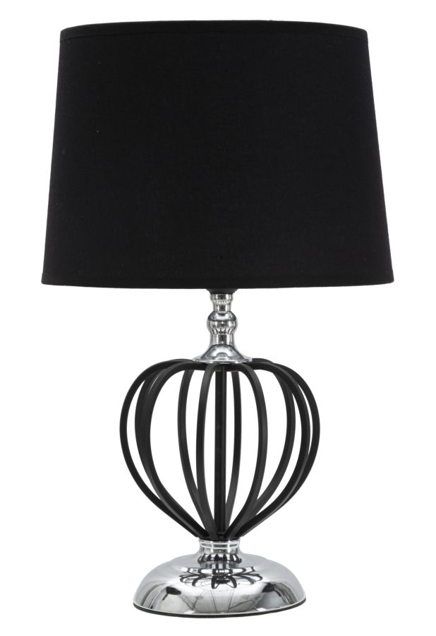 Dunkelsilberne Tischlampe, Ø 28 X 44,5 Cm