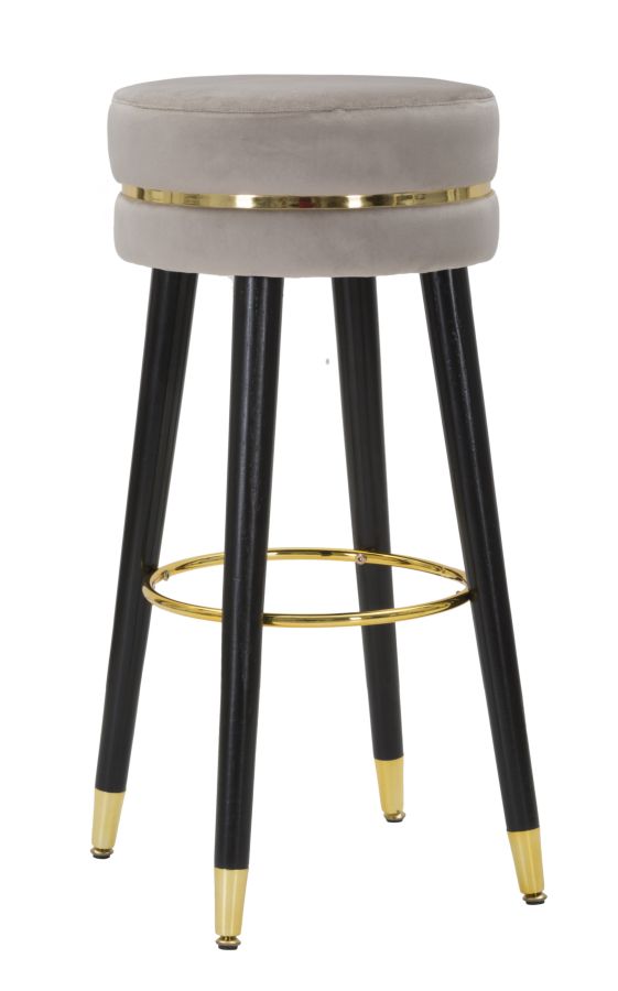 Paris Bar-hocker Grau/gold Cm Ø 35x74