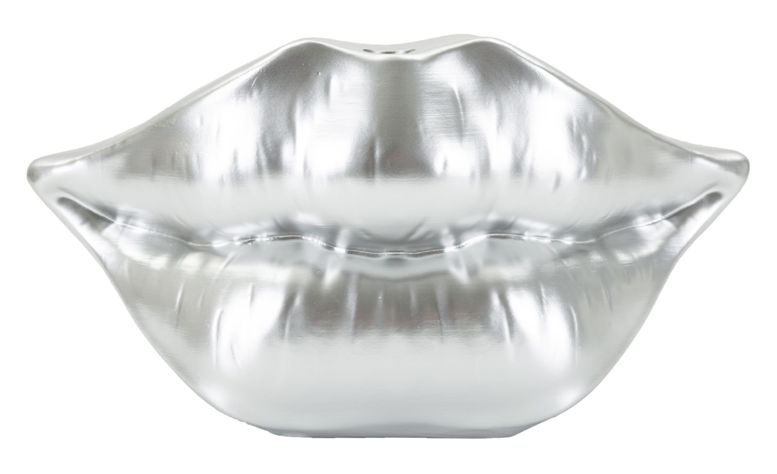 Silberne Vase In Form Von Mund Und Lippe, 23 X 8 X 12 Cm
