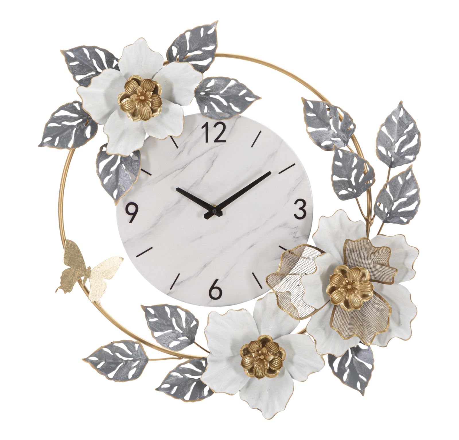 Wanduhr Mit Blumenmuster, 64 X 8 X 64 Cm
