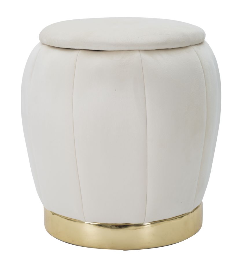 Paris Creme/gold Puff/behälter Cm Ø 43x43