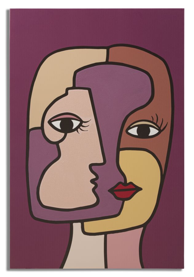 Bemalte Gesichter (neu) -a- Cm 60x3x90