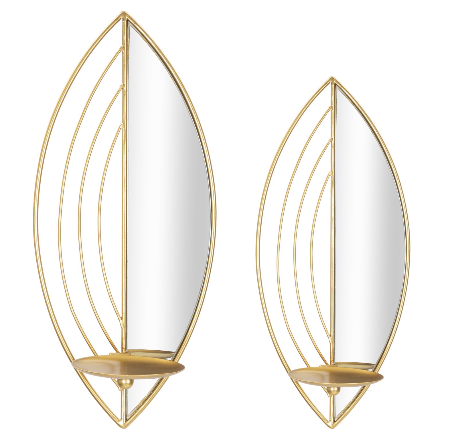 P/cand Blatt Wandpaar Cm 18x13x41-15x13x35