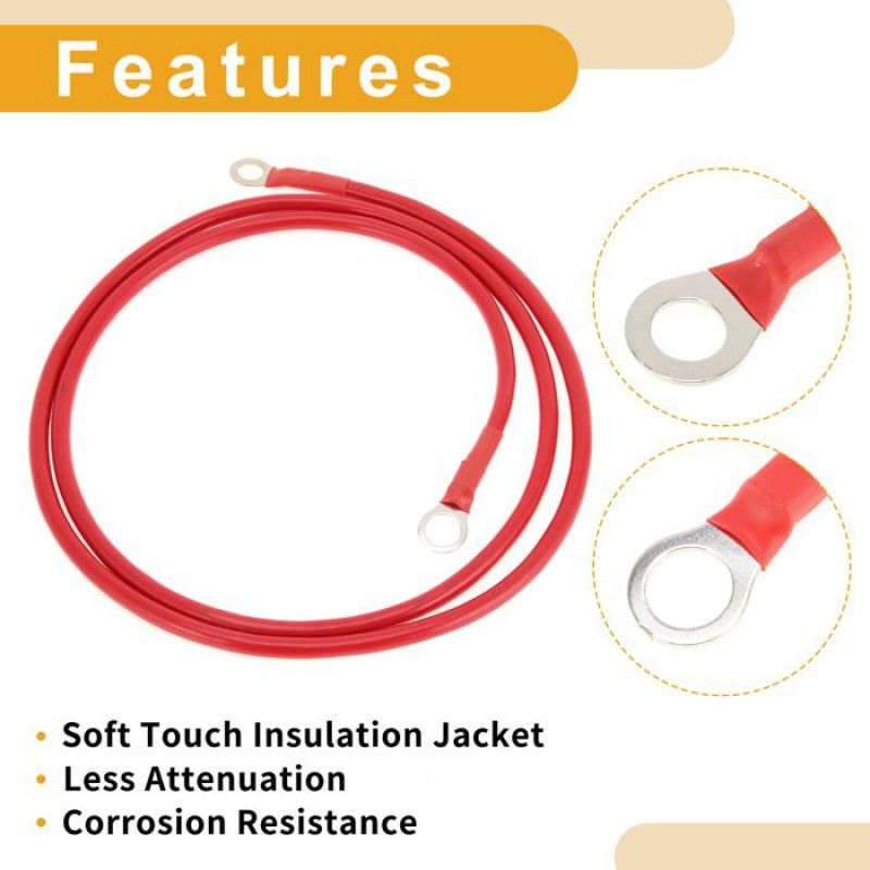Autobatteriekabel, Wechselrichterkabel, 8 Awg, Verzinntes Kupfer, Solarkabel, Rot, 1,2 M, 3/8"- Und 5/16"-kabelschuhe