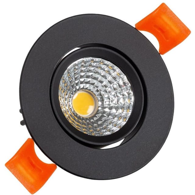 Efectoled - led Downlight Einbaustrahler 15W Rund cob CRI90 Ausschnitt ø 90 mm Schwarz No Flicker 5000K Kaltweiß