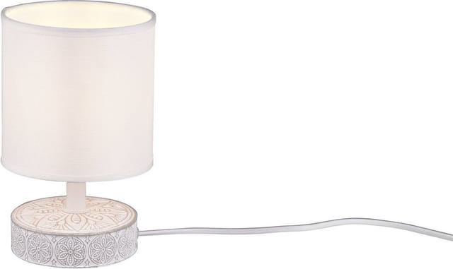 Moderne Keramik Tischleuchte marie Stofflampenschirm in Weiß, Höhe 20cm