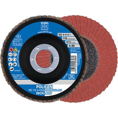 Fächerschleifscheibe a-cool sg gewölbt 115mm K80 Pferd