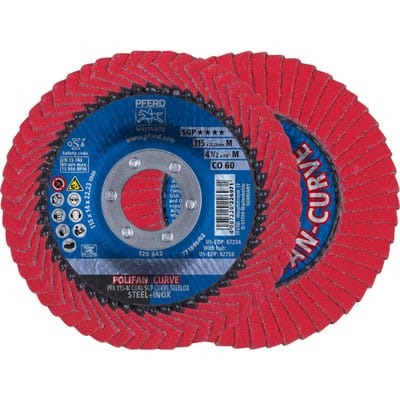 Pferd - polifan curve Fächerscheibe pfr 115x22,23 mm Breite m CO60 sgp steelox für Stahl/Edelstahl
