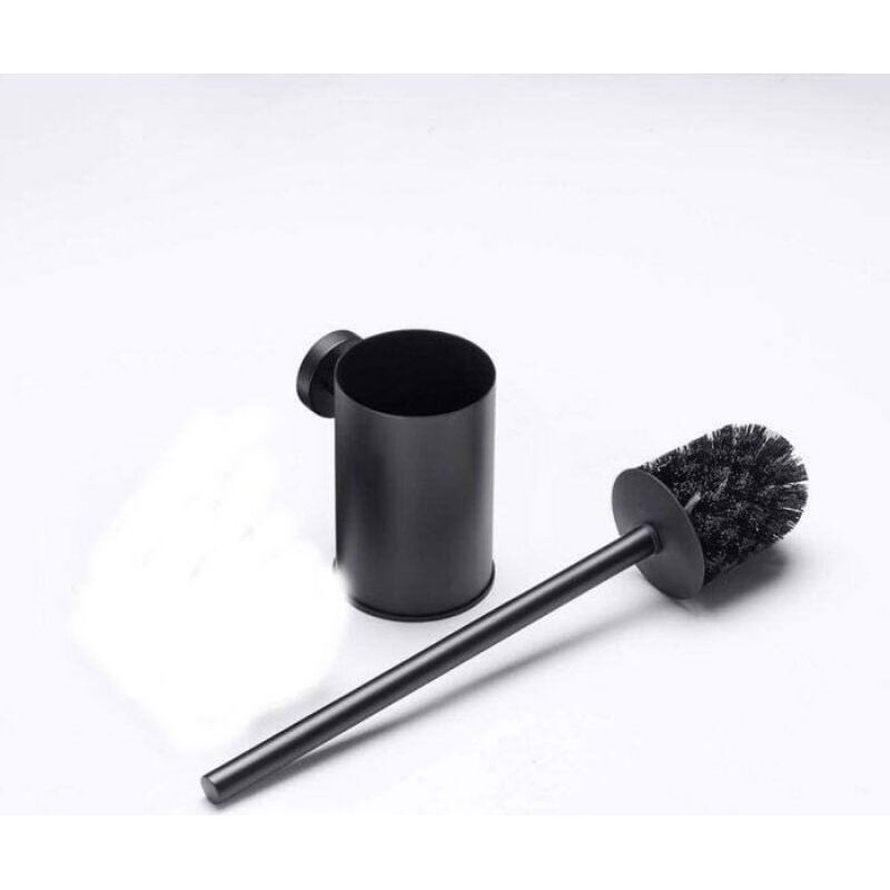 Wandmontierte Wc-bürste – Schwarz – Edelstahl 304 – 38 X 9 X 13 Cm – Wandhalterung – Modernes Design