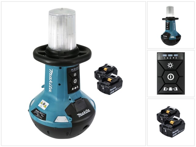 Dml 810 f Akku led Flächenlicht 18 / 36 v ( 2 x 18 v ) 5500 lm IP54 + 2x Akku 3,0 Ah - ohne Ladegerät - Makita