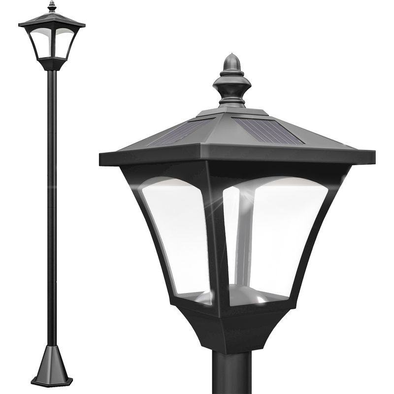 Solarbetriebene Led-gartenlaterne, Solar-erdspießleuchte, 30 Lumen, 120 Cm, Schwarz
