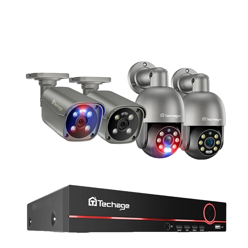 Ptz-kamerasystem, 4k-auflösung, Zwei-wege-audio, 8 Kanäle, 4 Kameras-a, 4t-a