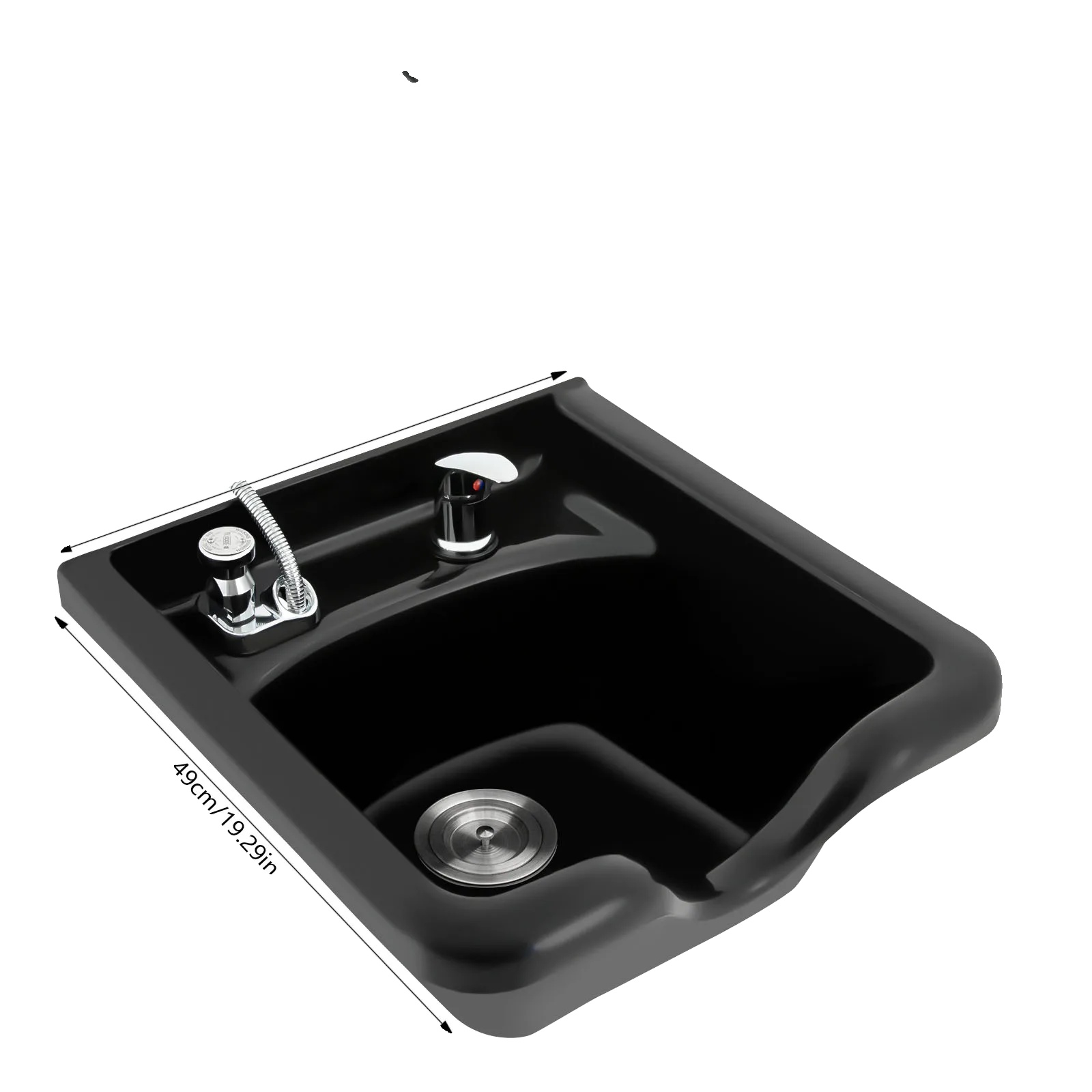 Waschbecken, Robuste Abs-konstruktion, Wandmontage, Schwarz