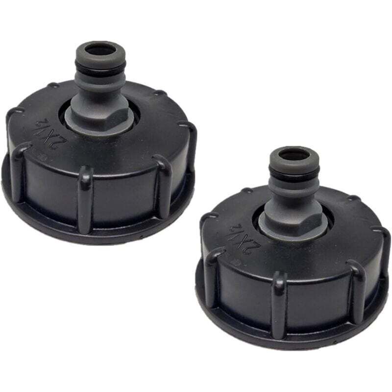 Zubehör Und Anschlüsse Für Tropfbewässerung, 2 Stück Ibc-tankdeckel, S60x6 Ibc-anschluss-/nippelkappe, 1/2"-auslassdurchmesser, 60 Mm Einlassdurchmesser Für Ibc-tankventil – Schwarz