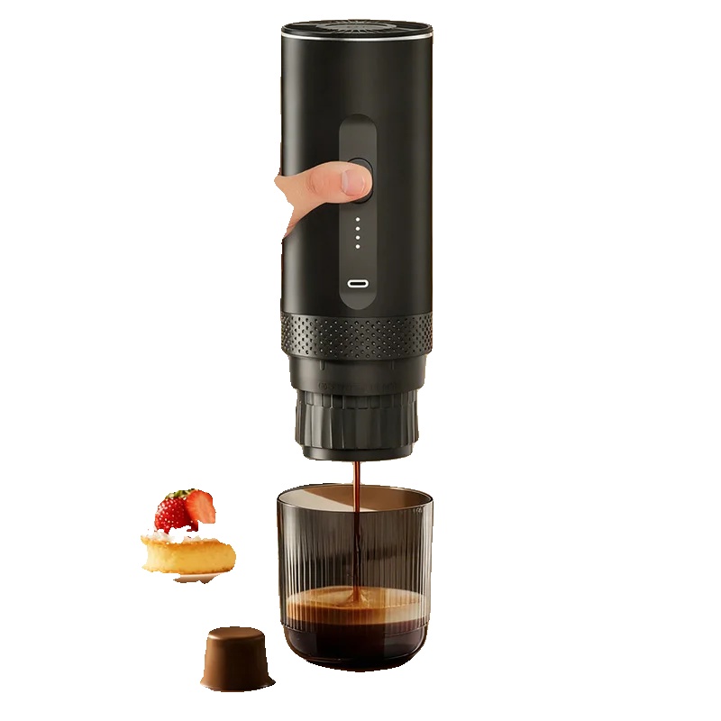 Tragbare Kaffeemaschine, 7500-mah-akku, 80-ml-wassertank, 92 °c Brühtemperatur, 20 Bar Pumpendruck, Kompatibel Mit Kapseln Und Gemahlenem Kaffee