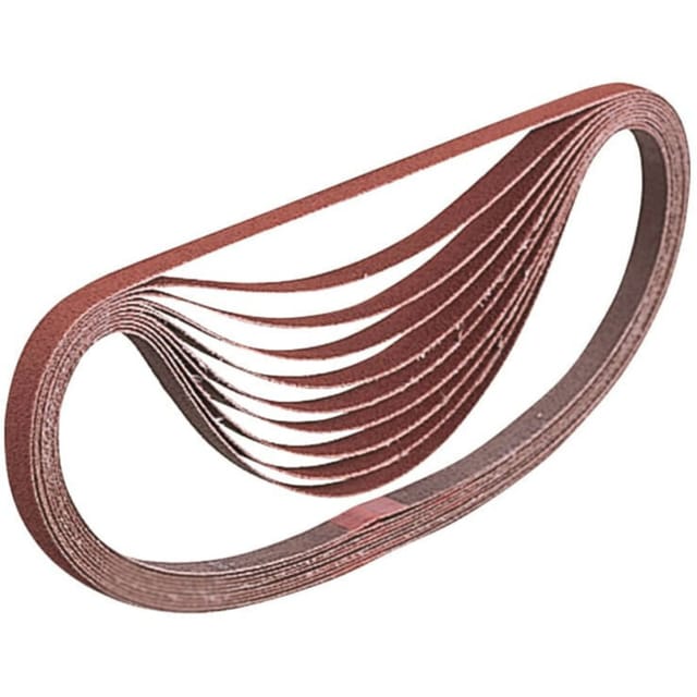 Bandes abrasives 9x533 mm rouge pour bois et métal Grain 100 (10 pcs) Makita A-34475