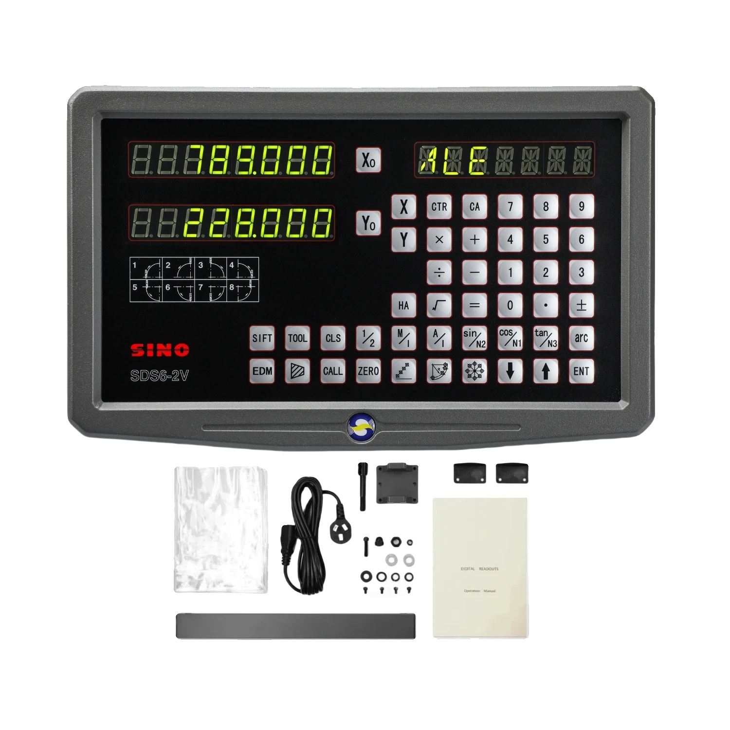 Dro 2-achsen-kit, Präzise Ablesung, Robuste Linearskalen, Dro-sds6-2v-display