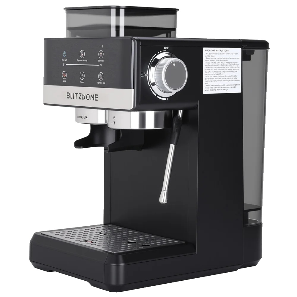 Espressomaschine, Integriertes Mahlwerk, 20 Bar Druck, Schwarz, Eu
