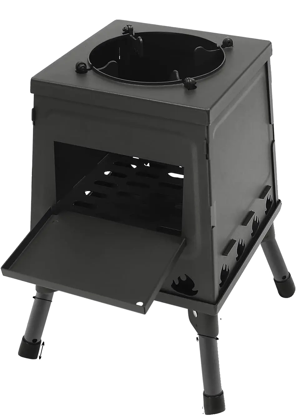 Holzofen, Tragbares Design, Effiziente Heizung, Schwarz