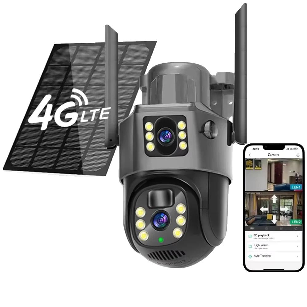 Solarkamera, Dual-objektiv, Ki-erkennung, Eseecloud 4g Solar