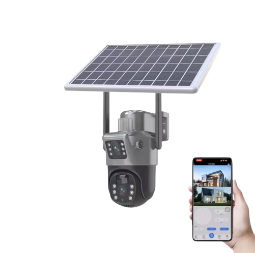 Ptz-solarkamera, Doppelobjektiv, Wlan-anbindung, Sicherheitsüberwachungssystem, Wlan