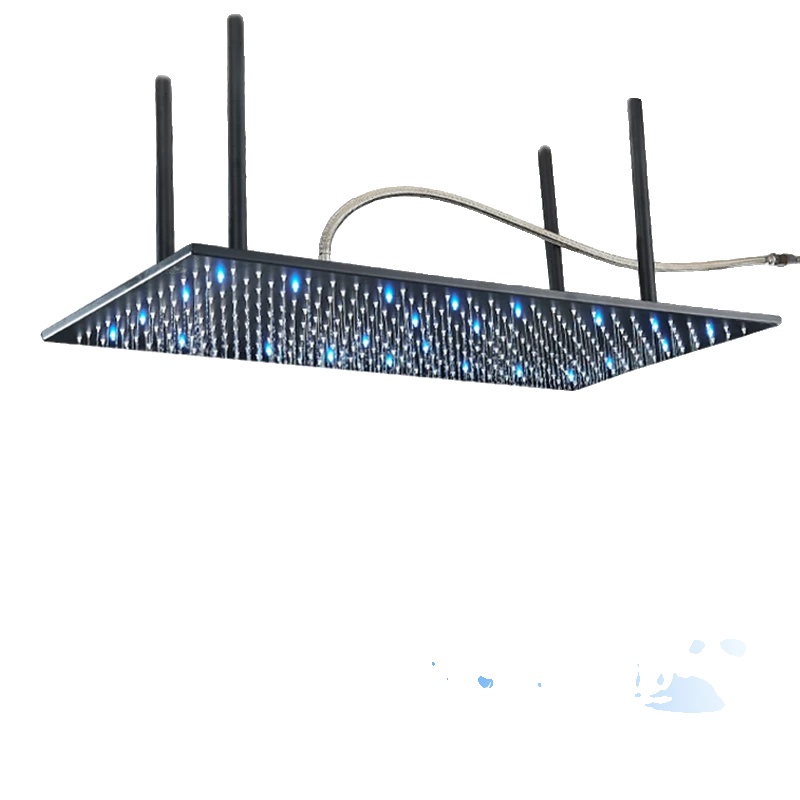 Duscharmatur, Großer Regenduschkopf, Led-beleuchtung, Schwarze Led A