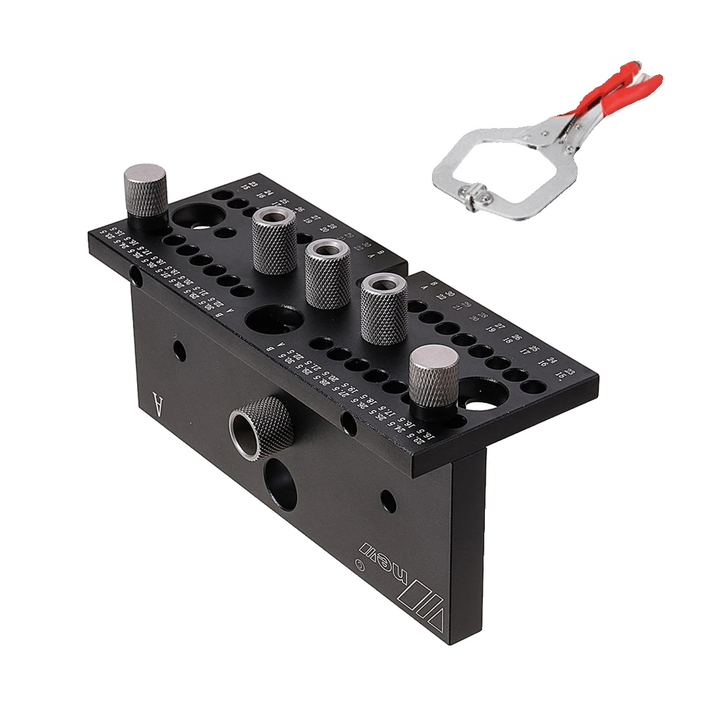Stiftbohrlehre, Ergonomisches Design, Einstellbare Dicke, Schwarzes Set