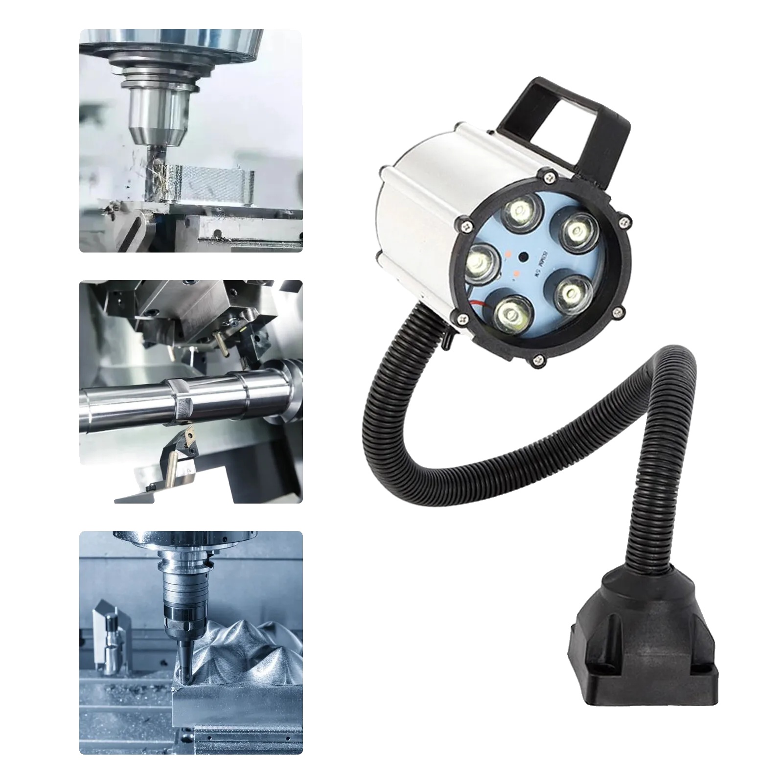 Cnc-arbeitsleuchte, 5 W Leistung, 700 Lm Lichtstrom, 110–220 V Spannung, 50 Cm Kabellänge, Schutzart Ip66 (wasserdicht).