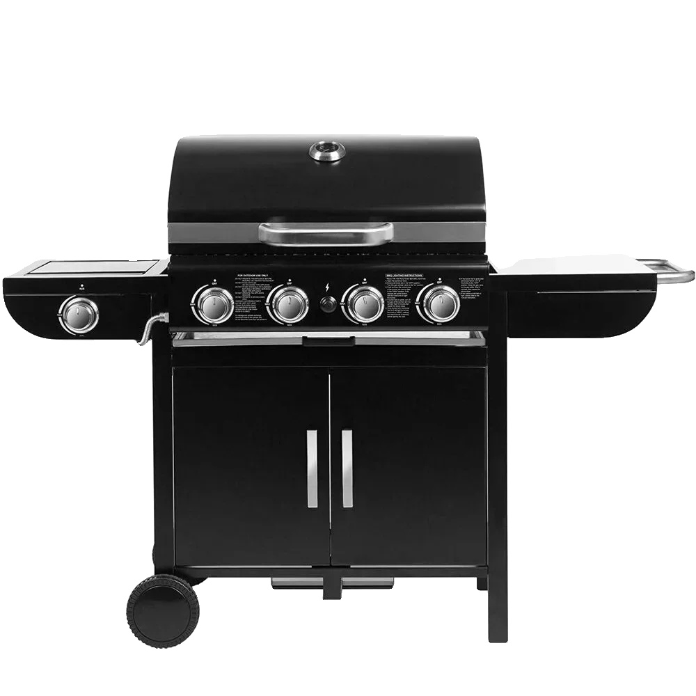 Gasgrill, 4 Brenner, Piezozündung, Erdgas, 122 Cm Hoch, Stahlkonstruktion