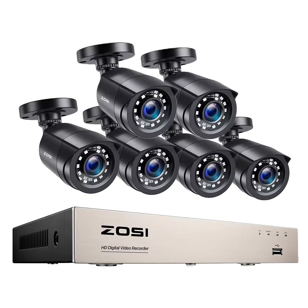 8-kanal-videoüberwachungssystem Mit Nachtsicht, 6 Schwarzen Kameras, 1 Tb