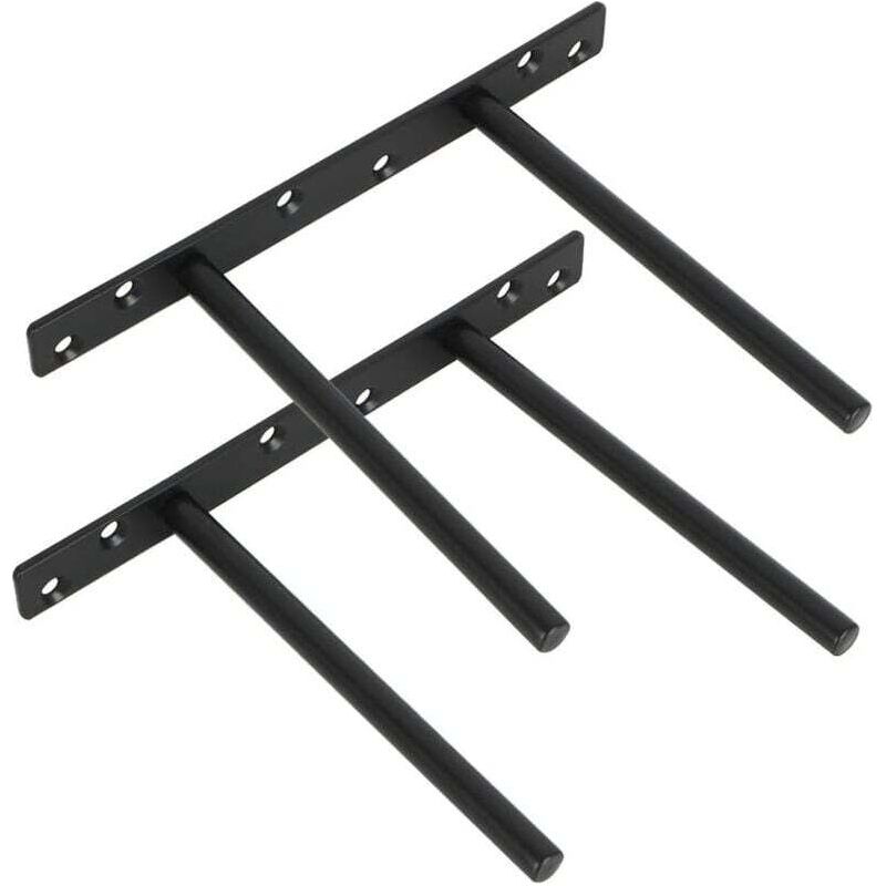 Wandhalterung, 2er-set, Unsichtbare Wandhalterungen Für Holzregale, Metallhalterungen Für Verdeckte Wandregale, Mattschwarz, 2 Stück