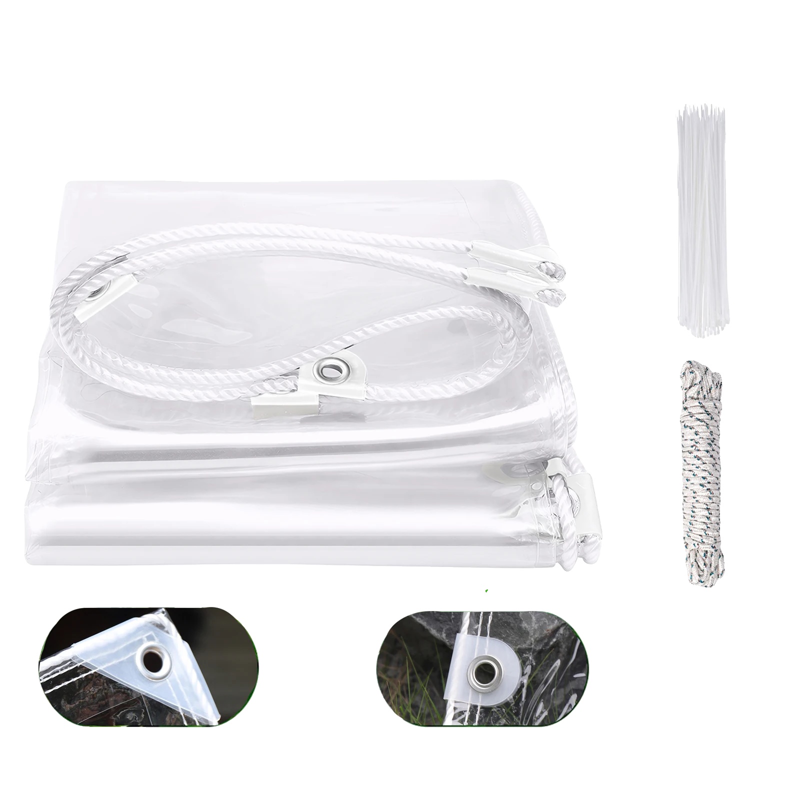 Pvc-regenschutzplane Für Den Außenbereich, Wasserdicht, Strapazierfähig, Transparent, H2 X L4 M