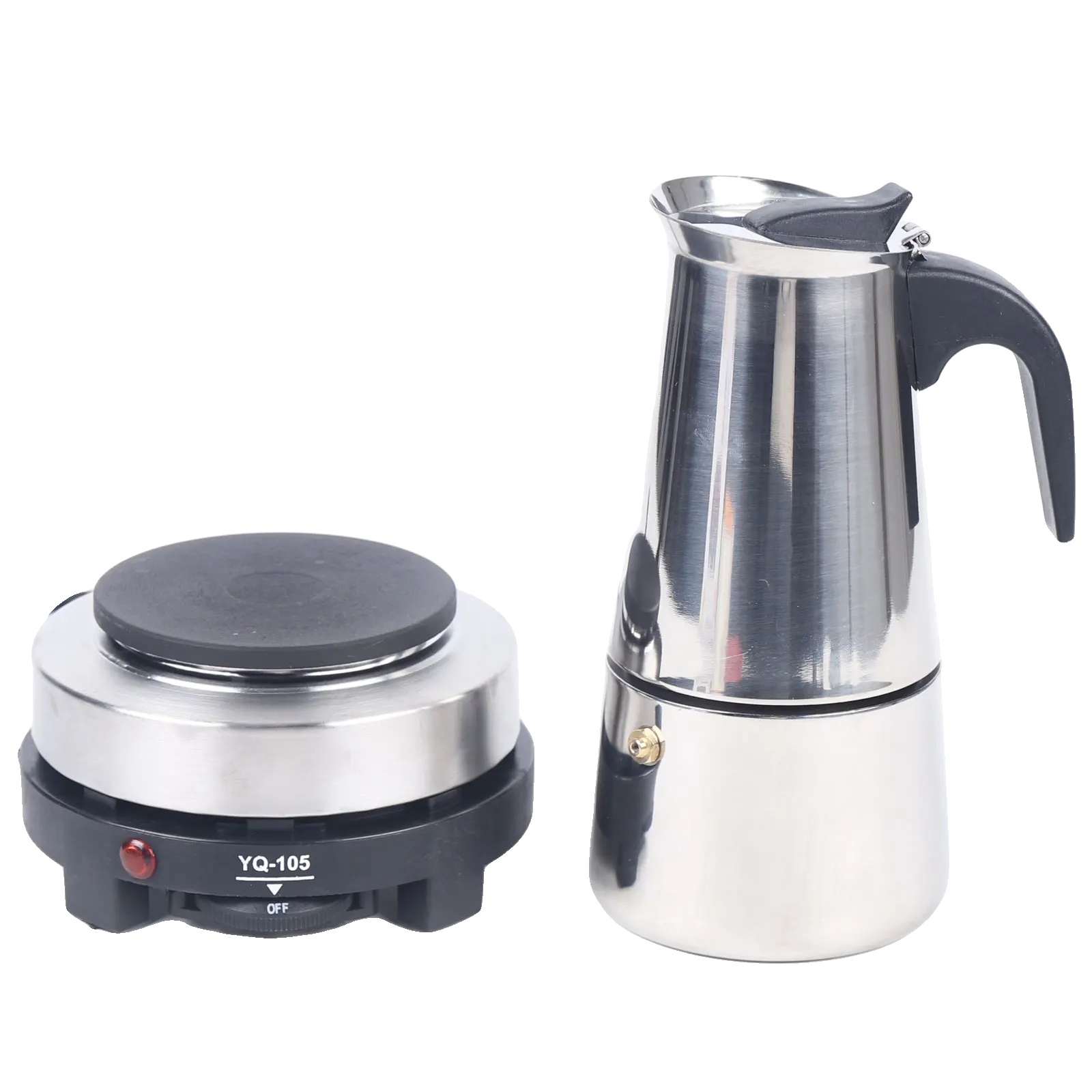 Espressomaschine, Leistungsstarker Elektrischer Herd, Integrierter Filter, Silber