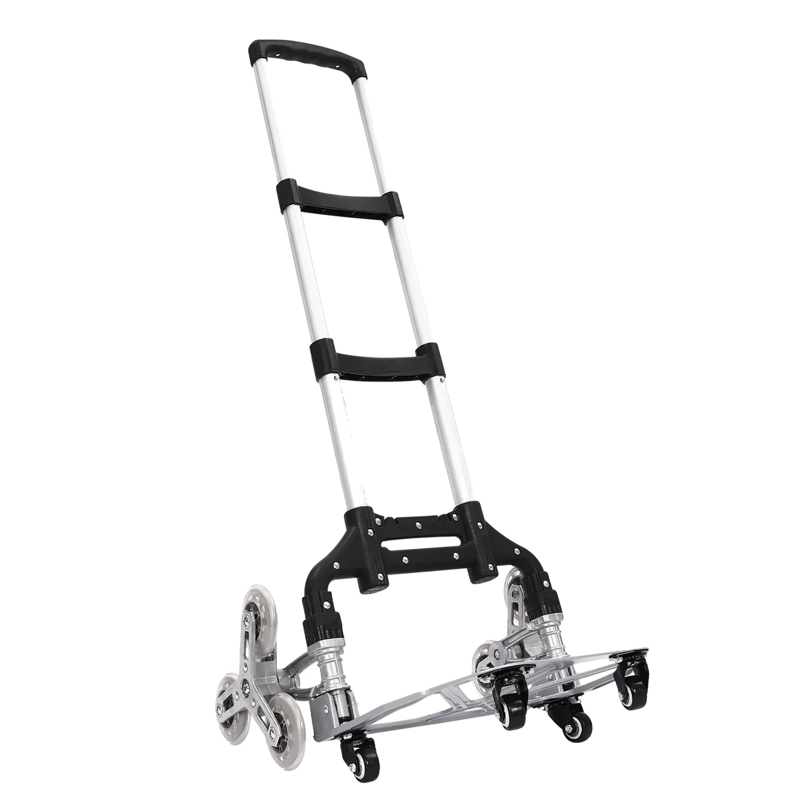 Klappbarer Treppensteiger, Ergonomischer Griff, Rutschfestes Design, Silber